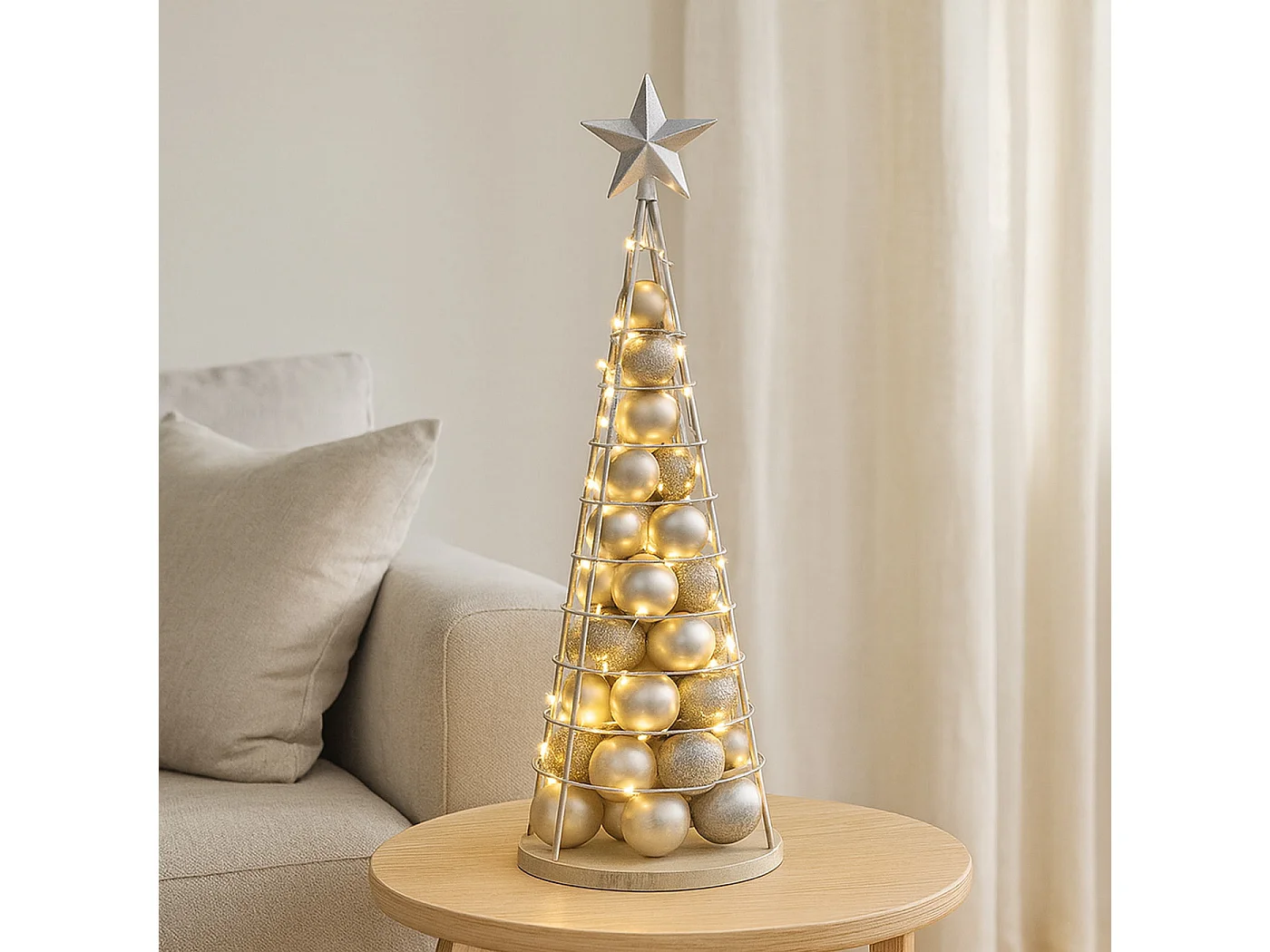 Decorative tree MCW-O91,  silver-coloured