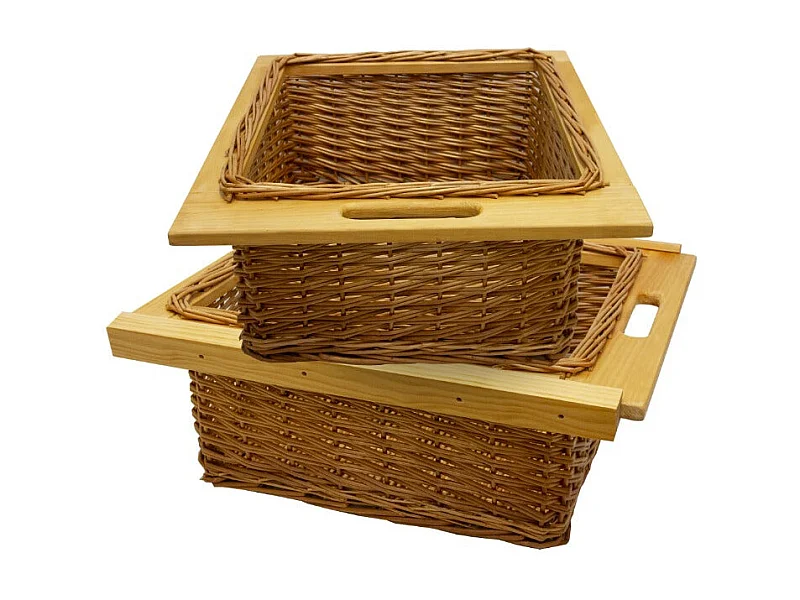 Cestelli Estraibili da Cucina in Vimini - 50cm - 2 Cesti