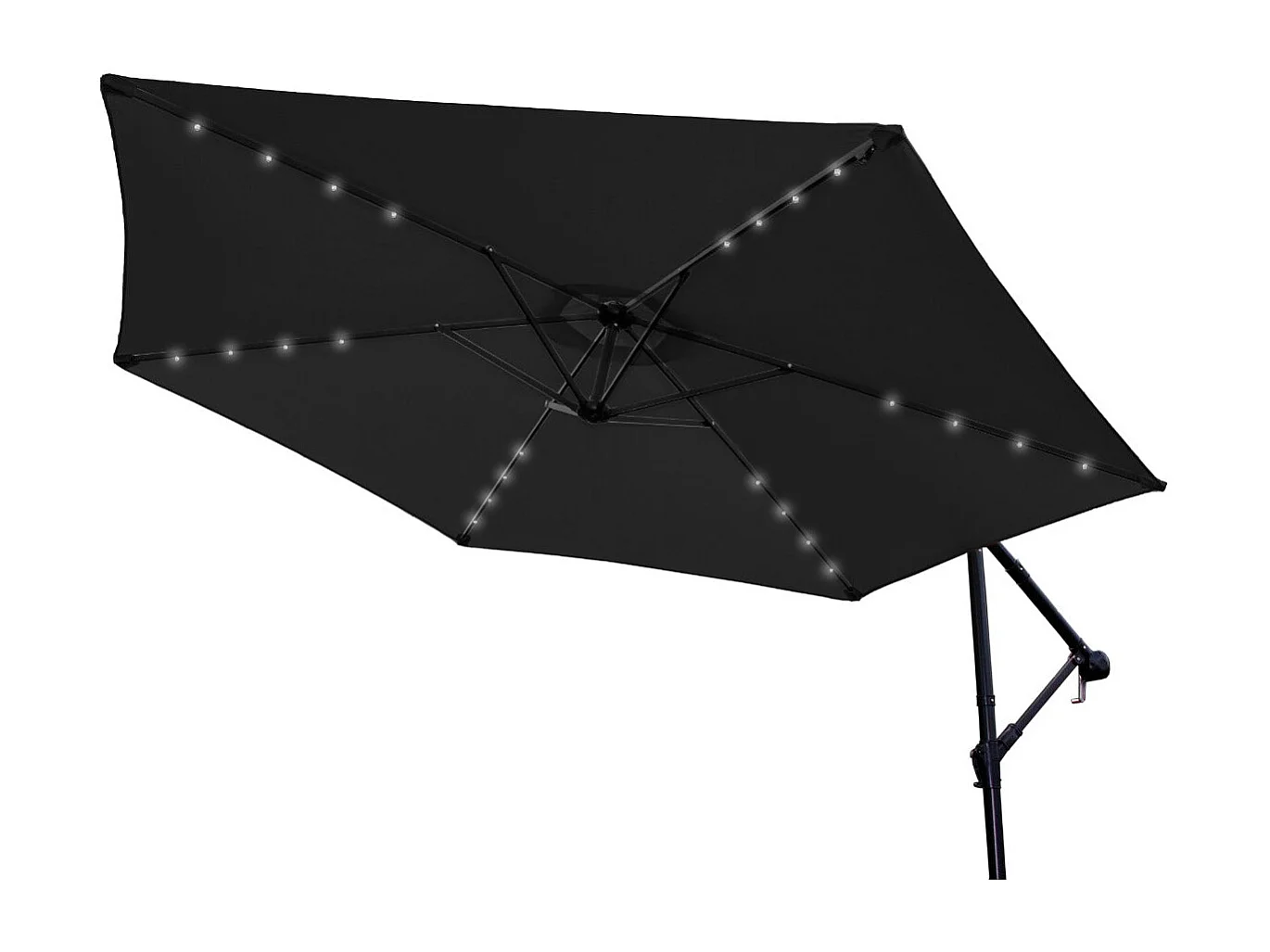 Parasol Gris 3m avec LED's Intégrés