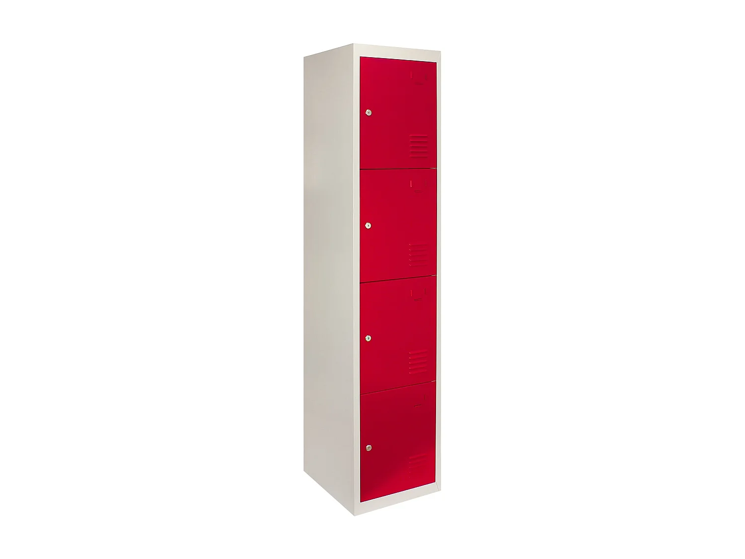 Casier de Rangement de 4 Portes en Acier Rouge