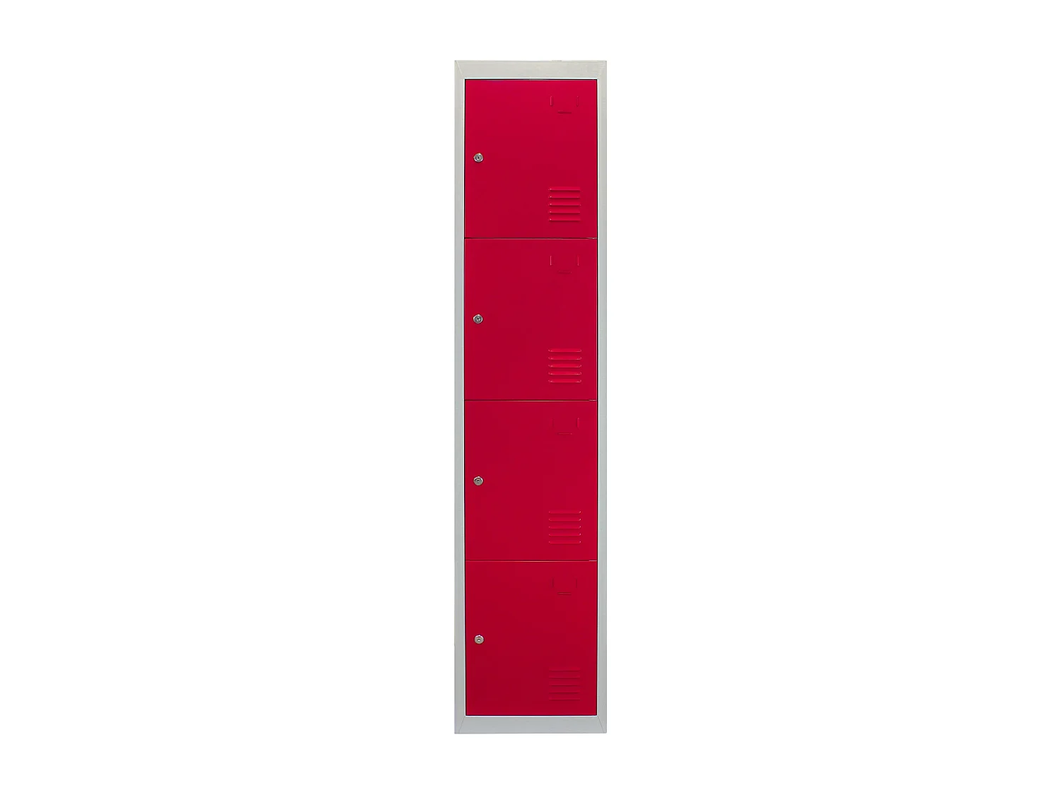 Casier de Rangement de 4 Portes en Acier Rouge