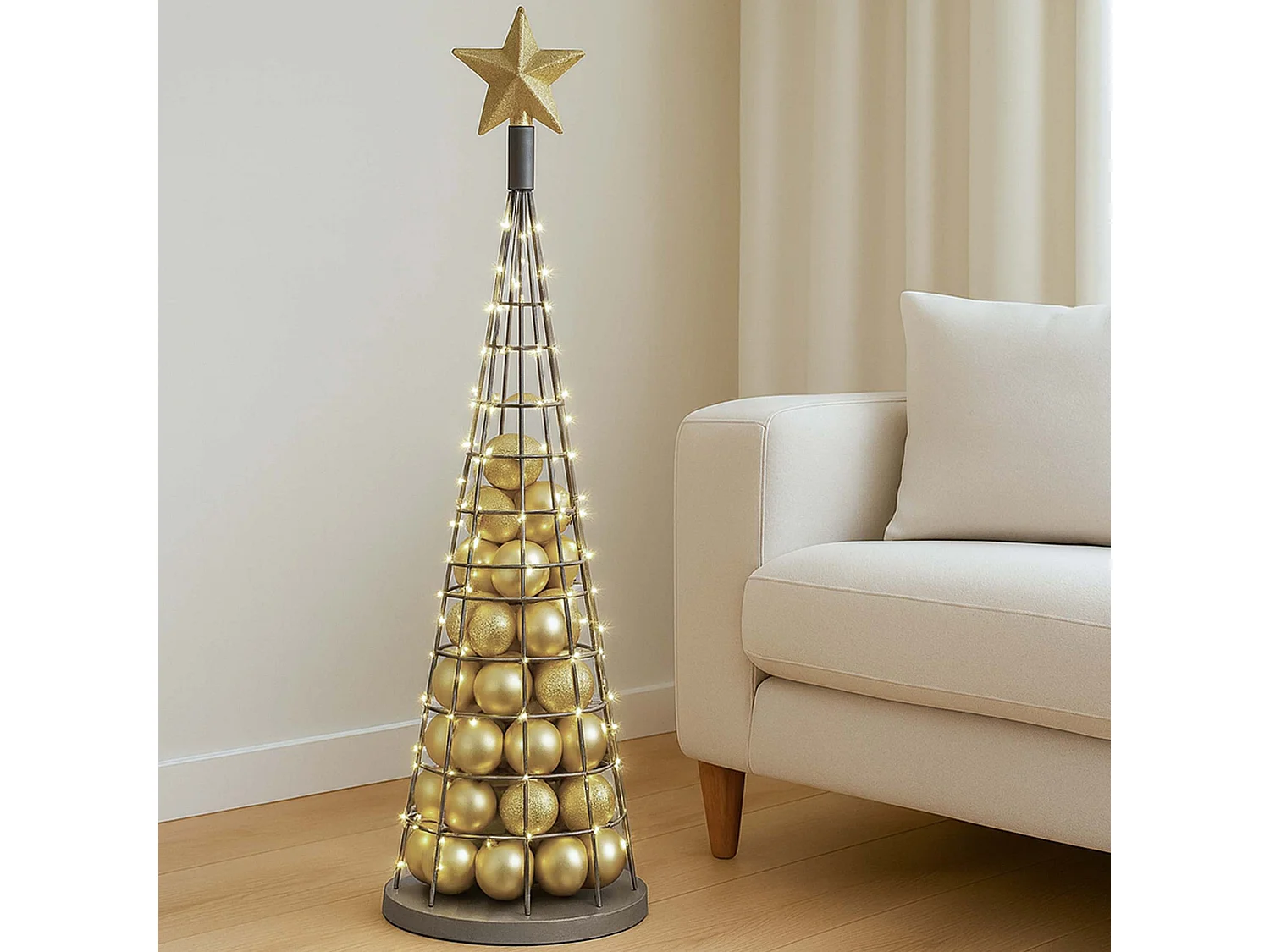 Decorative tree MCW-O91,  silver-coloured