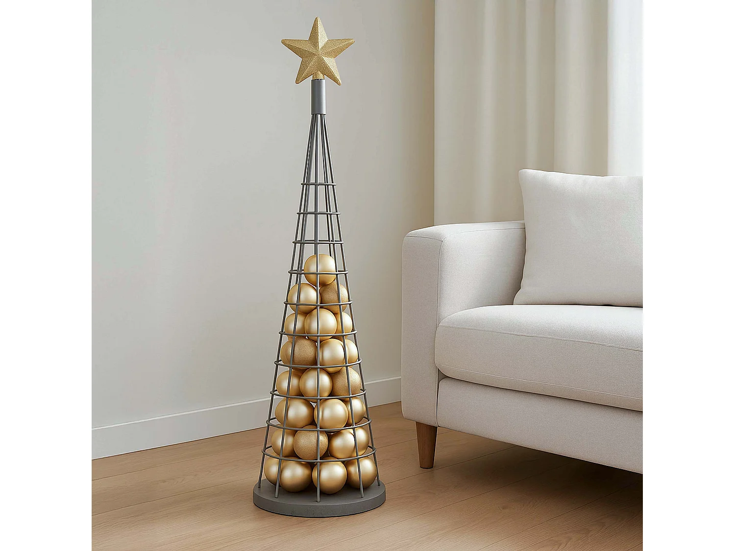 Decorative tree MCW-O91,  silver-coloured