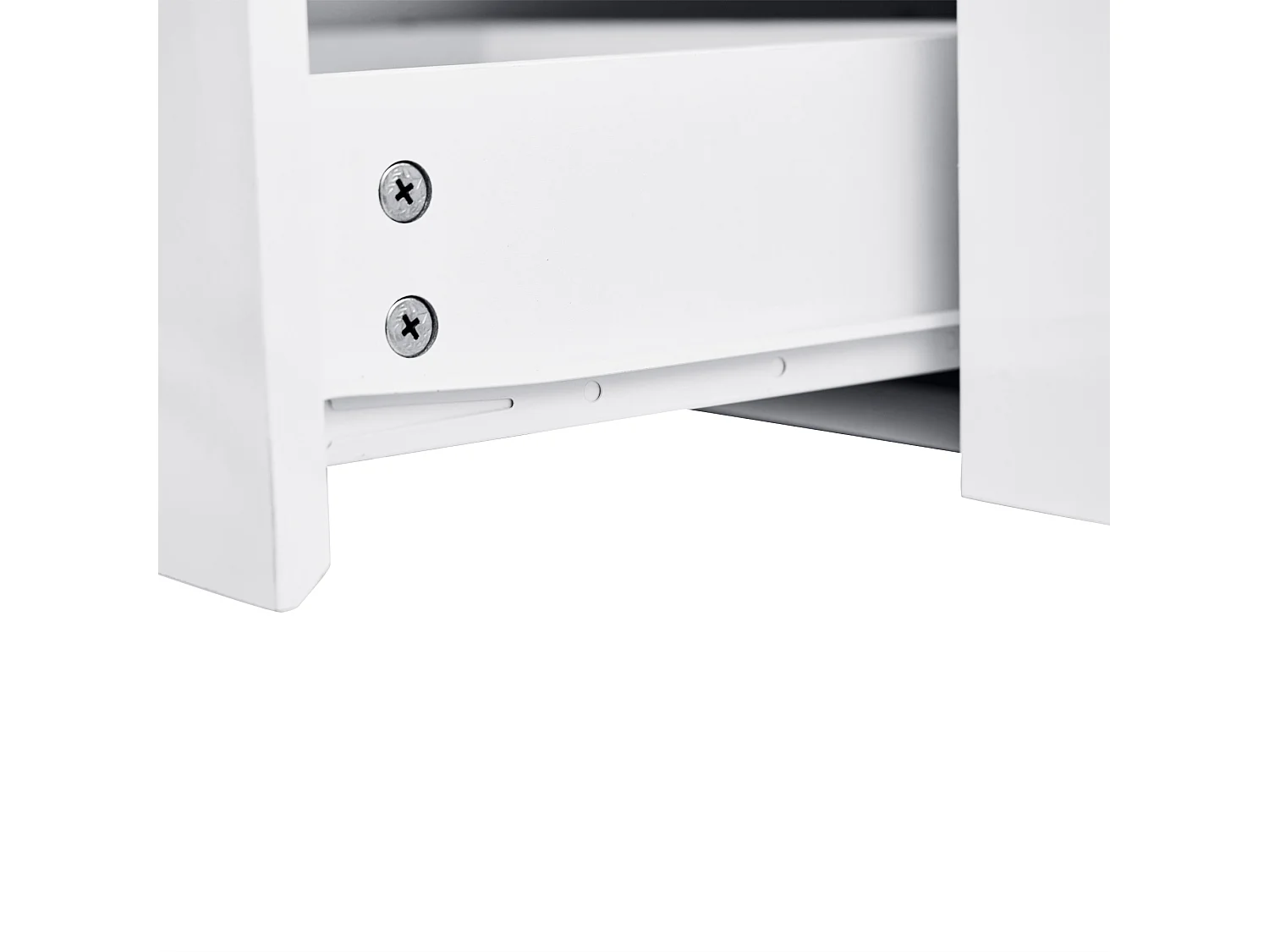 Buffet 160x40x68 cm avec Étagères réglables et quatre tiroirs et quatre compartiments de rangement Panneaux de particules en blanc pour salon et salle à manger