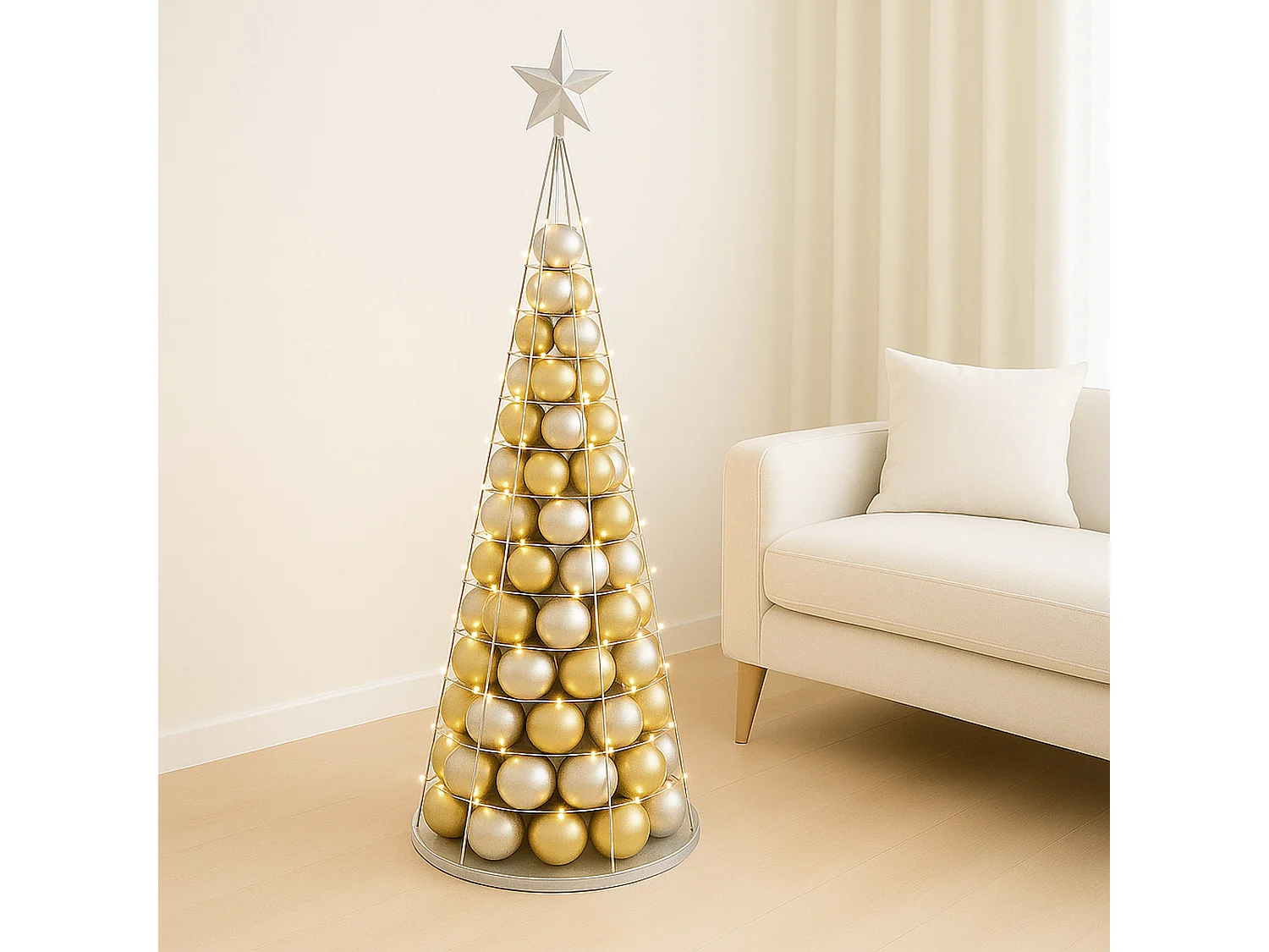 Árbol decorativo MCW-O91,  color plateado