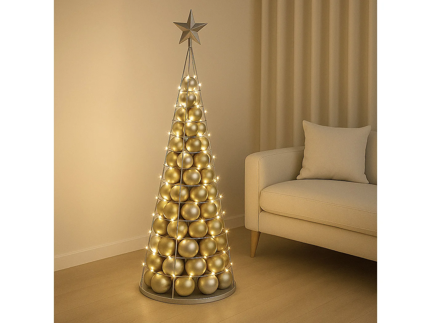 Árbol decorativo MCW-O91,  color plateado