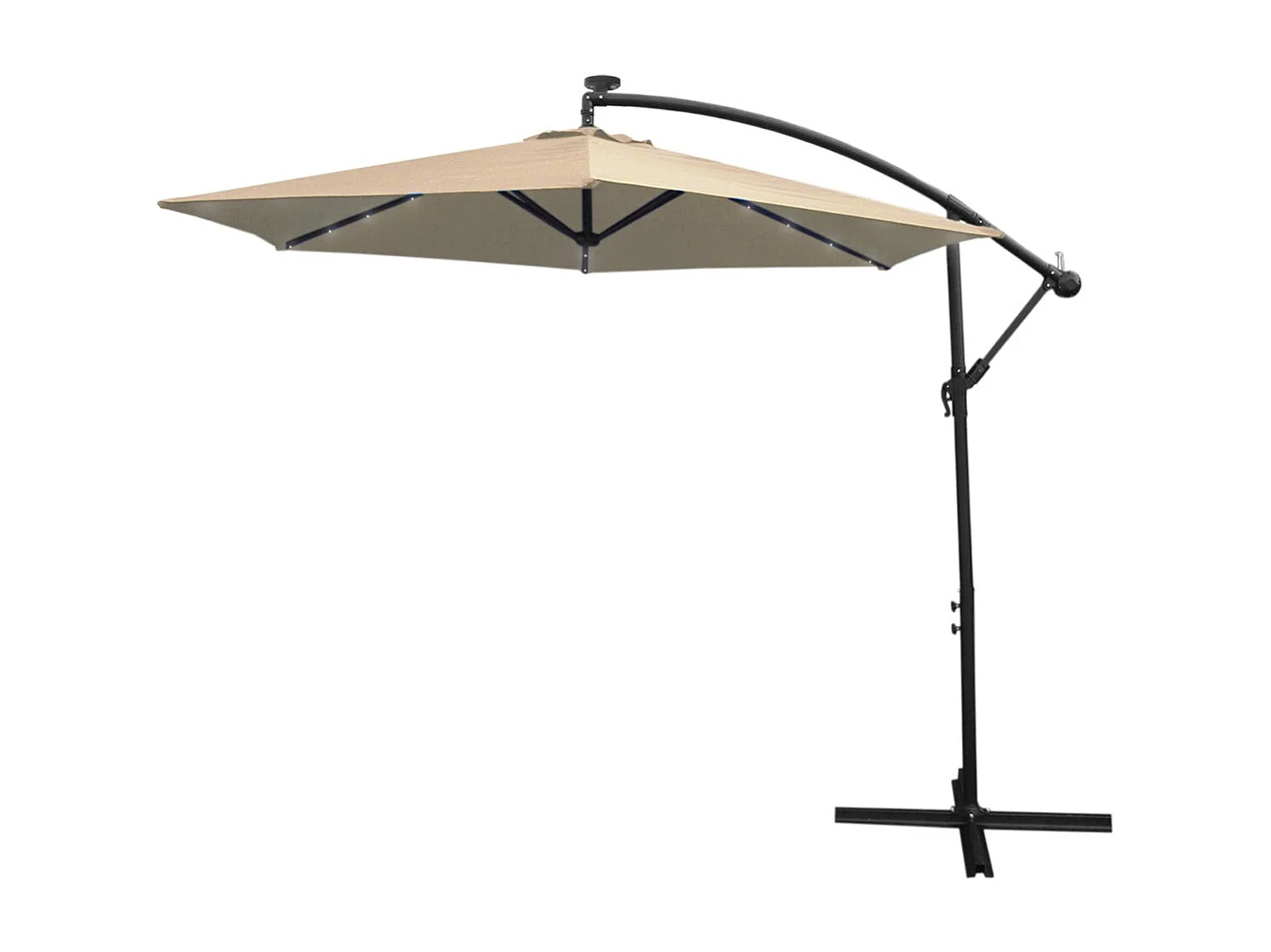 Ombrellone da Giardino Decentrato 3m con LED - Beige