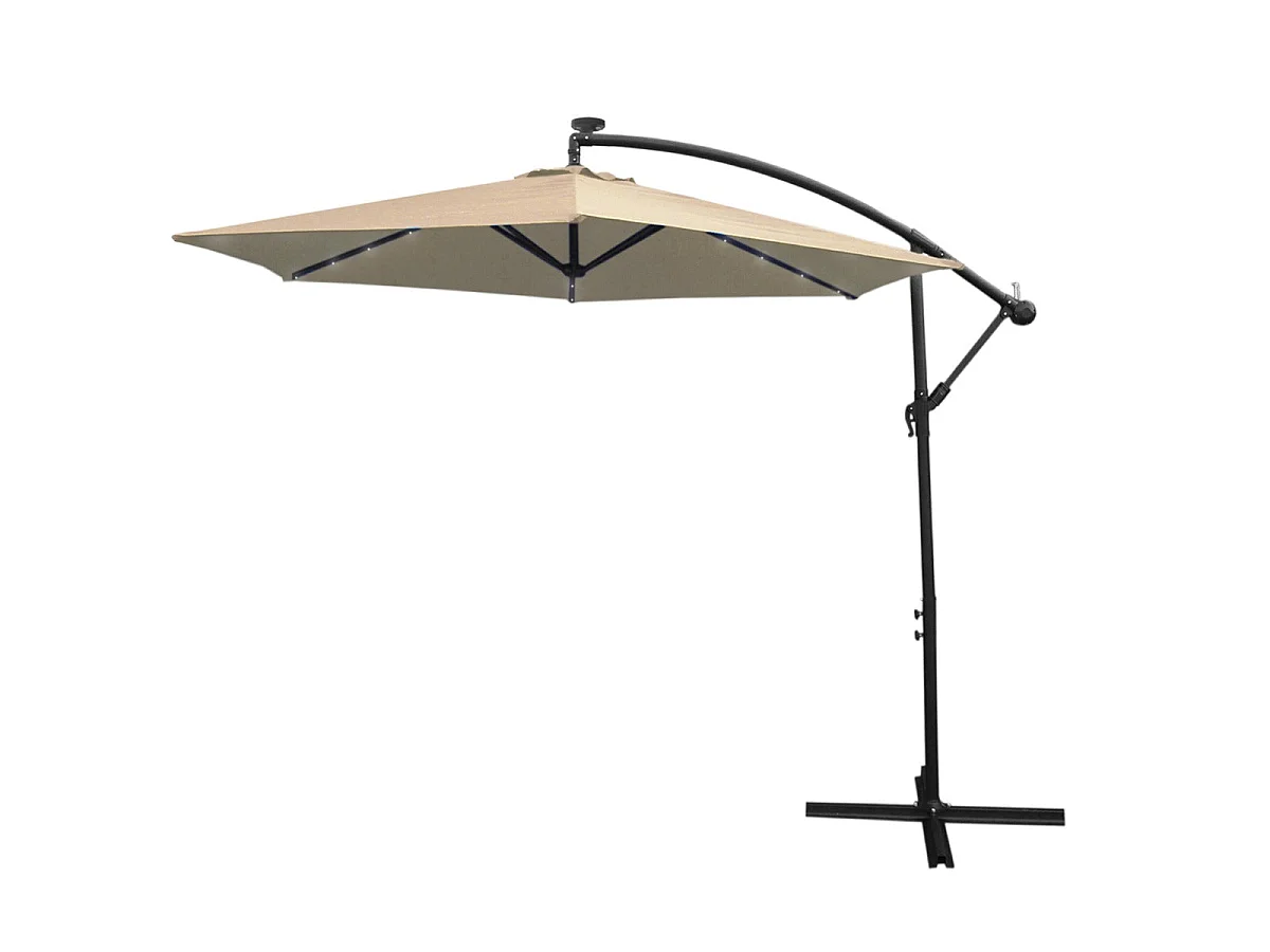 Beige 3m LED Cantilever Parasol