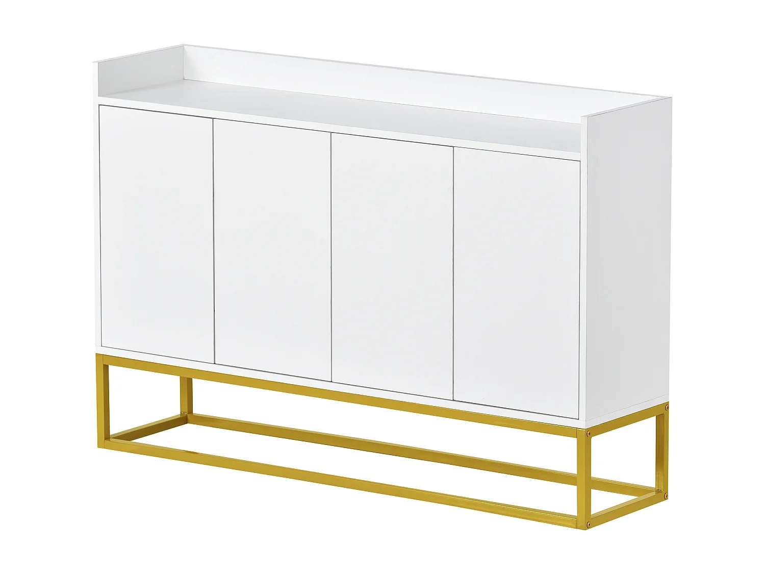 Dressoir 120x30x80 cm met twee verstelbare planken, wit spaanplaat, voor woonkamer en eetkamer