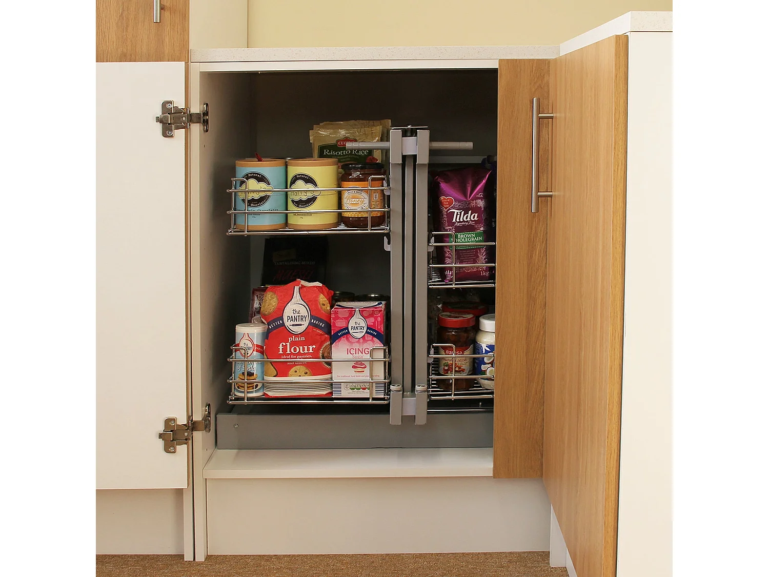 KuKoo Magic Corner Pull Out Kitchen Cupboard Drawers - Left Hand