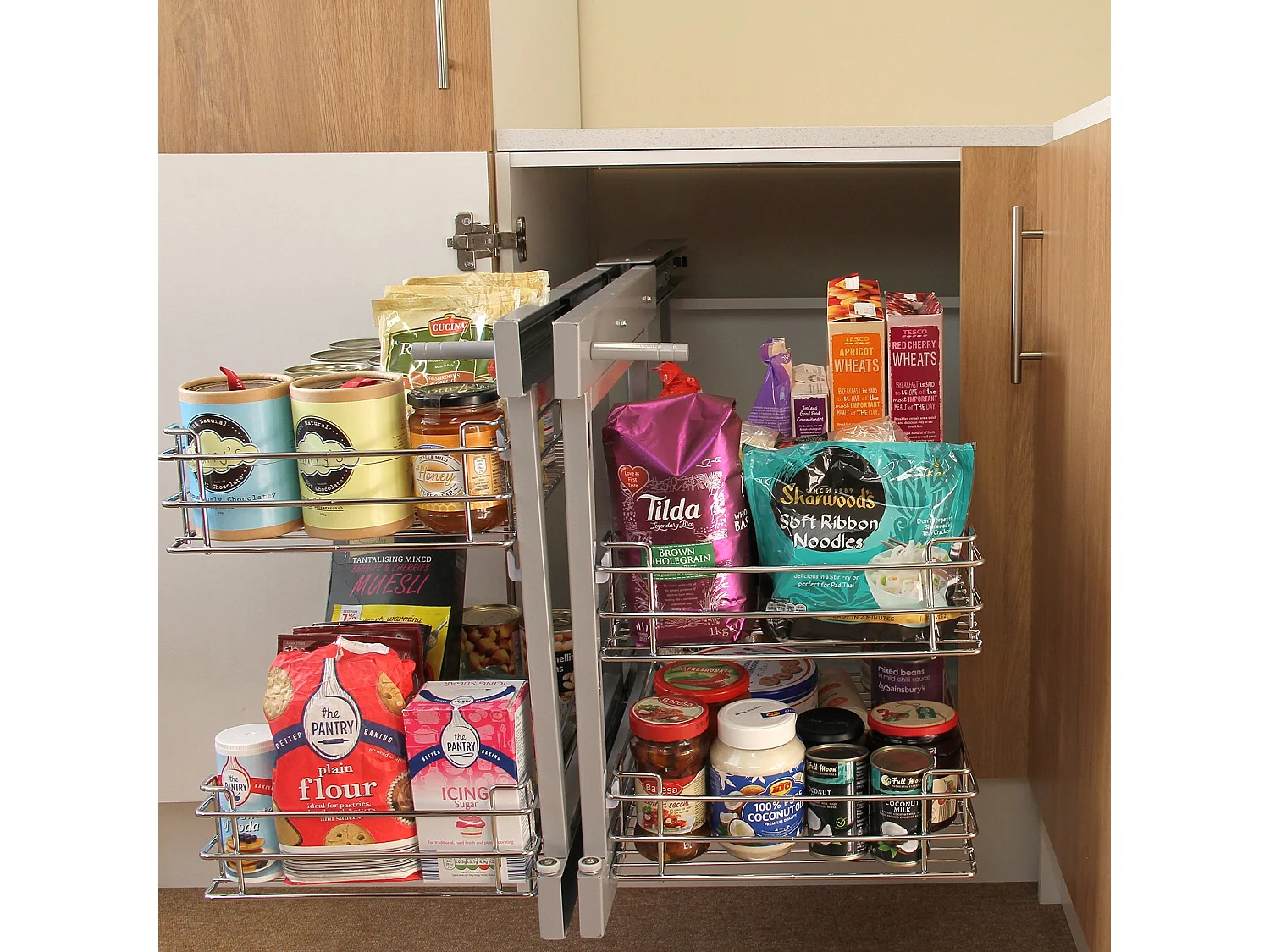 KuKoo Magic Corner Pull Out Kitchen Cupboard Drawers - Left Hand