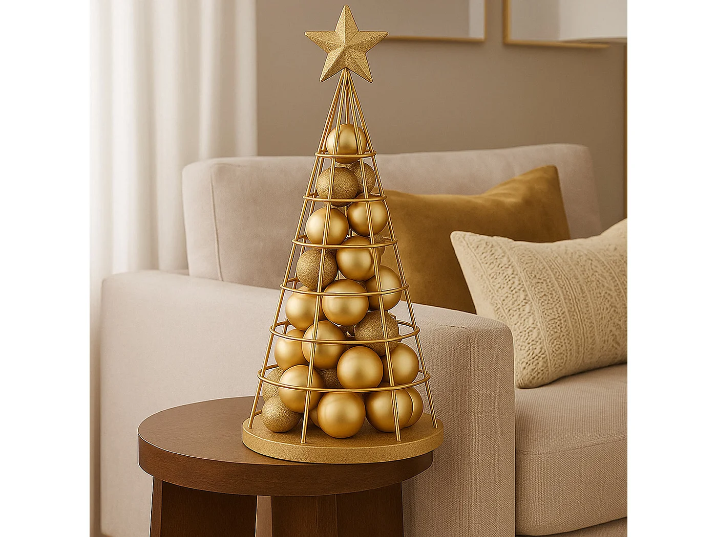 Arbre décoratif MCW-O91,  couleur or