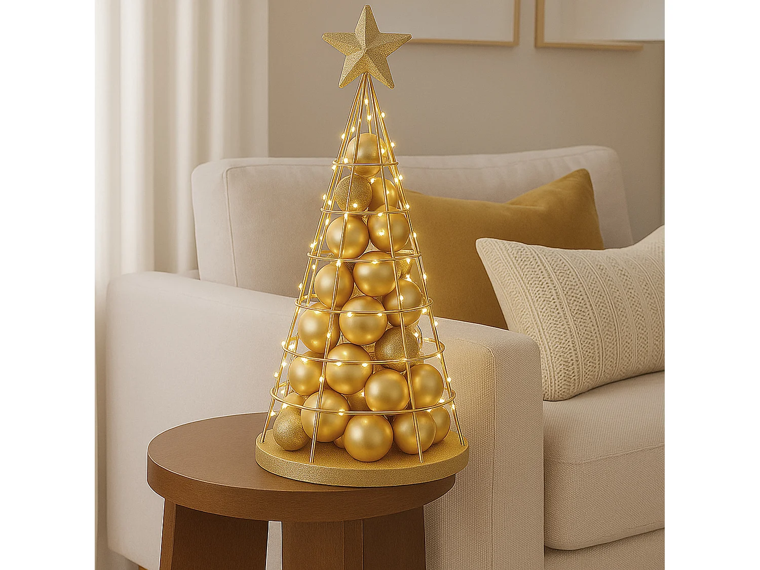 Decorative tree MCW-O91,  gold-coloured