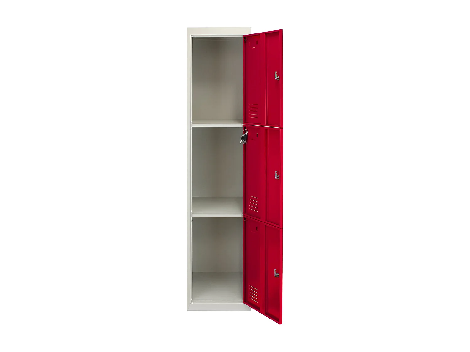 Casier de Rangement de 3 Portes en Acier Rouge