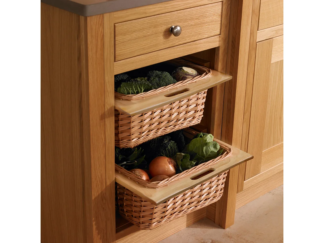 Panier de Rangement Coulissants en Pin 50cm Brun Solide Cuisine Salle de Bain
