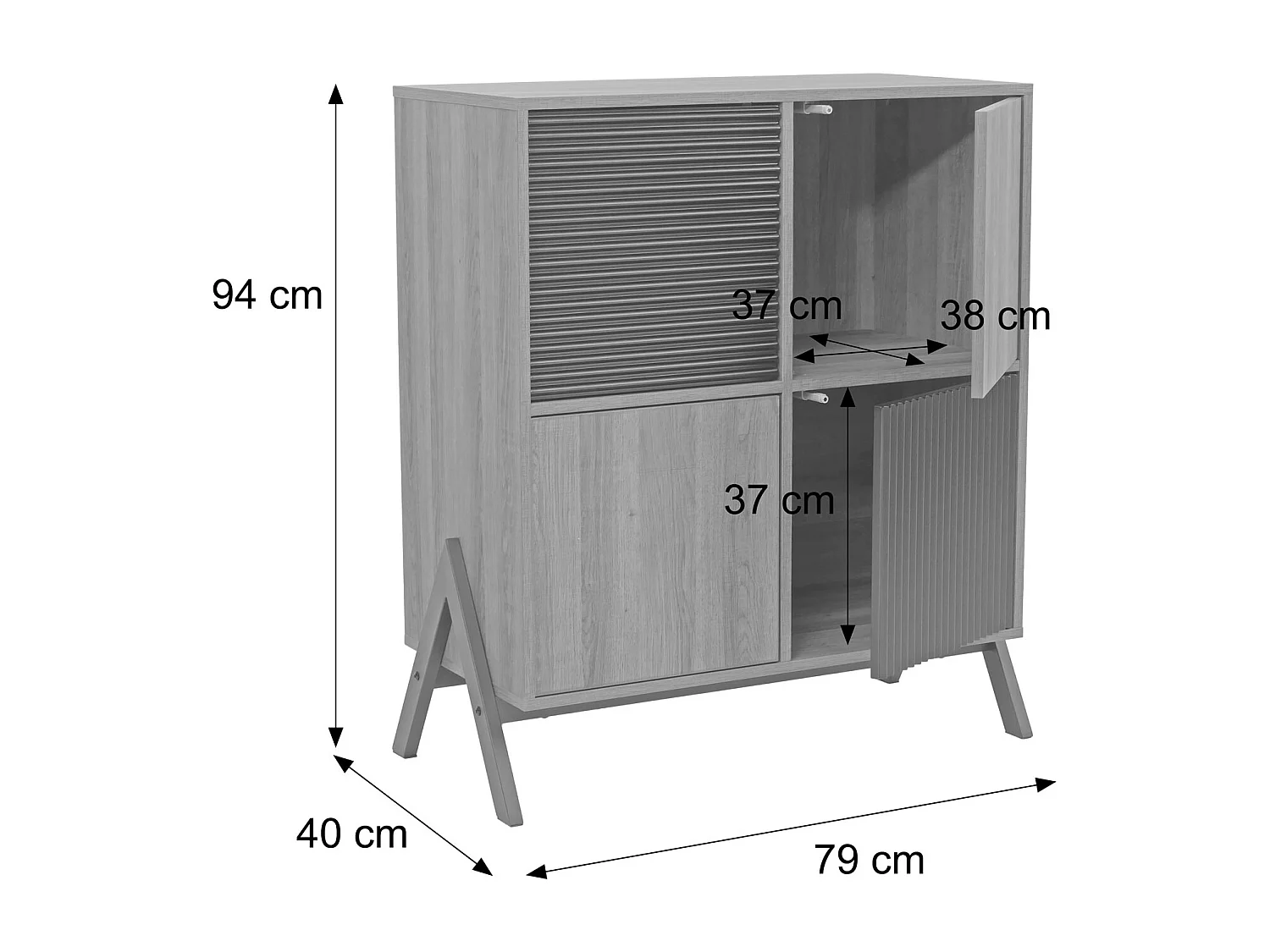 Commode MCW-O40,  aspect noyer
