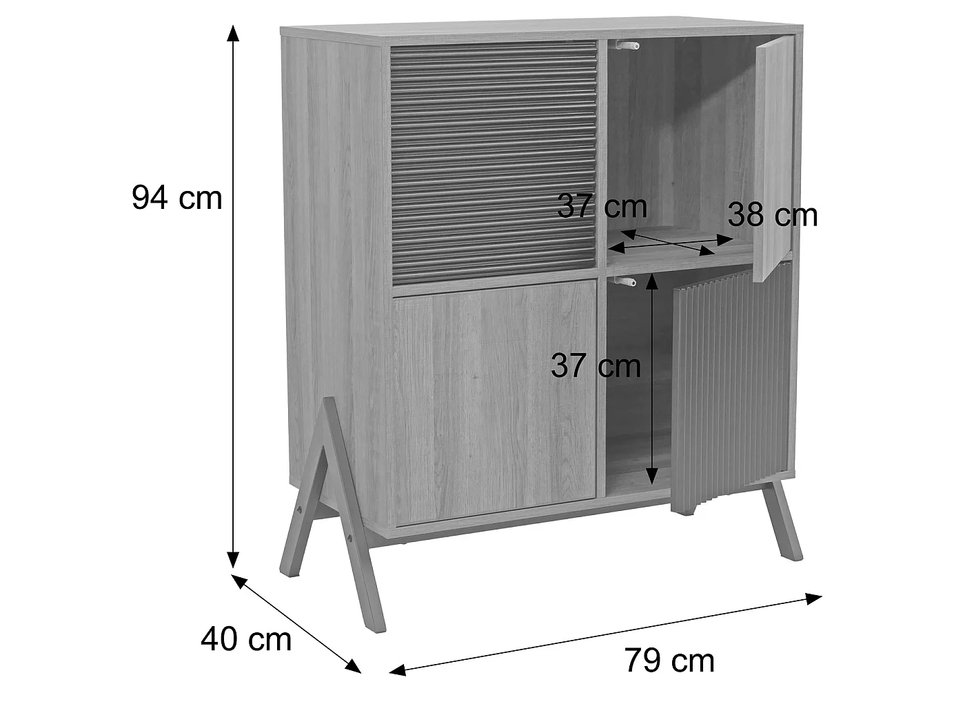 Komoda MCW-O40,  wygląd orzechowy