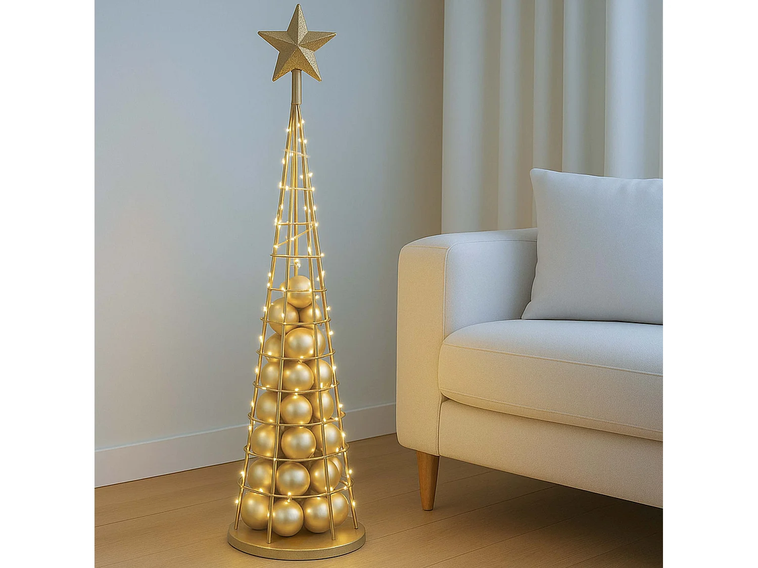 Arbre décoratif MCW-O91,  couleur or