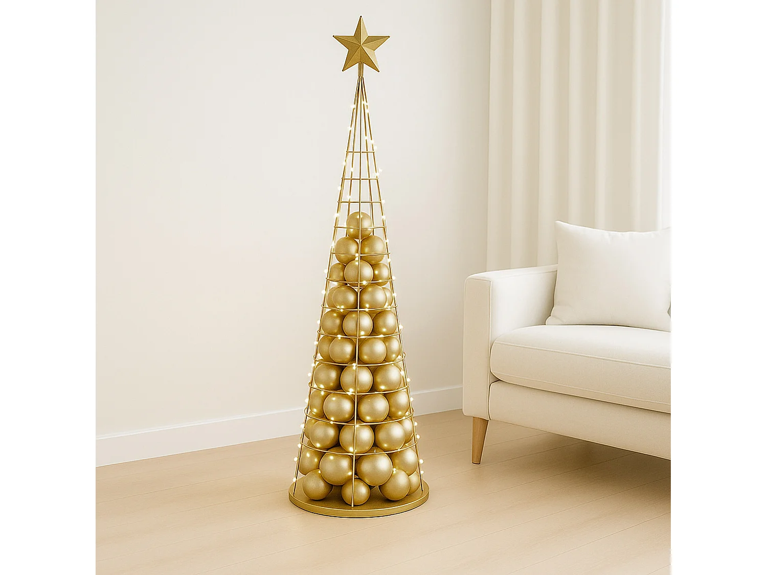 Decorative tree MCW-O91,  gold-coloured