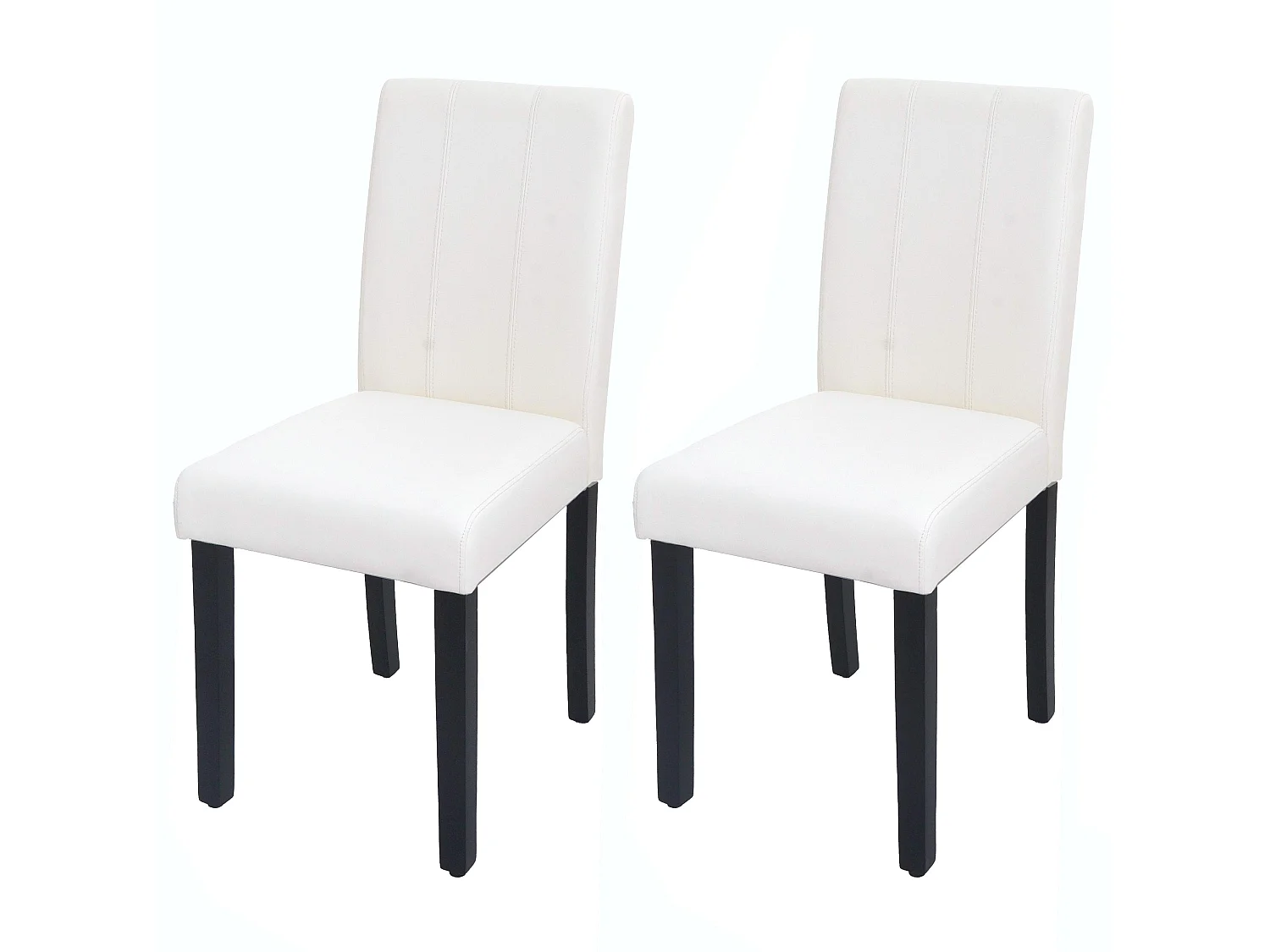 Set di 2 sedie da pranzo MCW-O65d, sedia da cucina imbottita con schienale, ecopelle ~ bianco