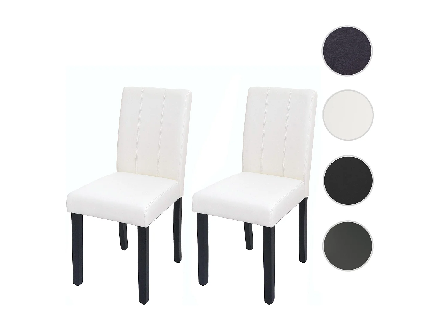 Chaise de salle à manger MCW-O65d (lot de 2),  blanc