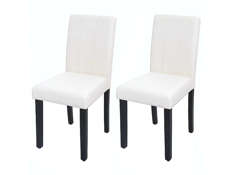 Chaise de salle à manger MCW-O65d (lot de 2),  blanc
