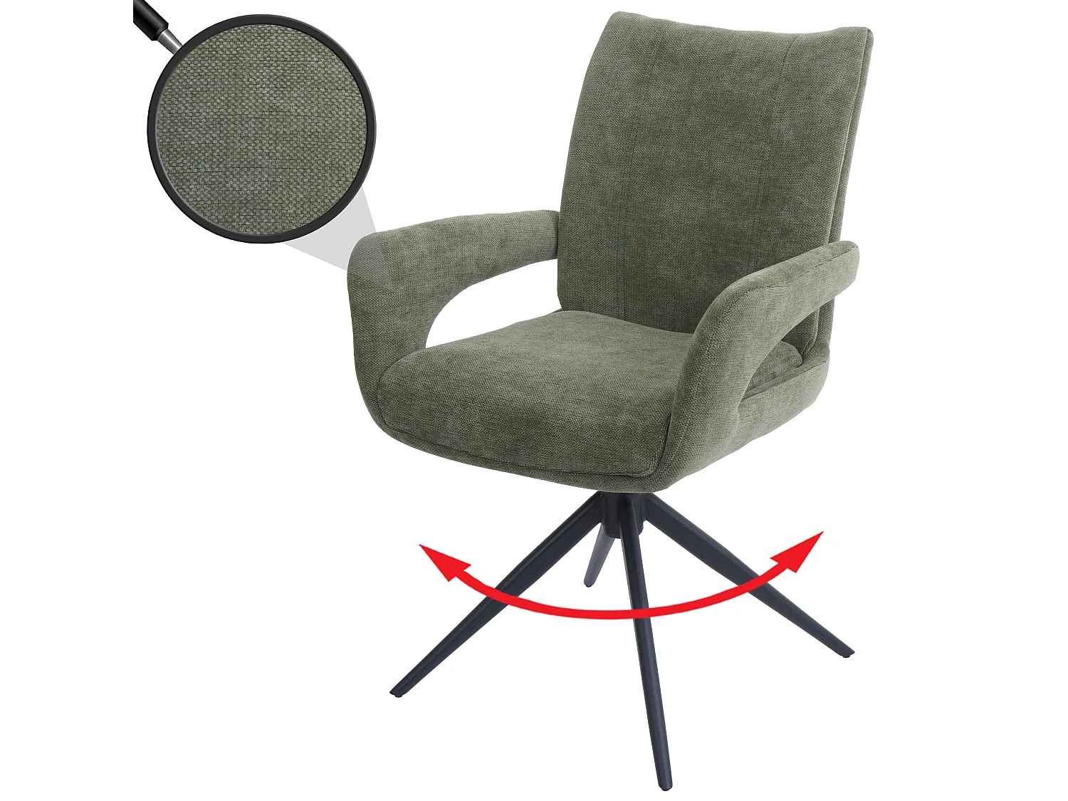 Chaise de salle à manger MCW-O78,  vert