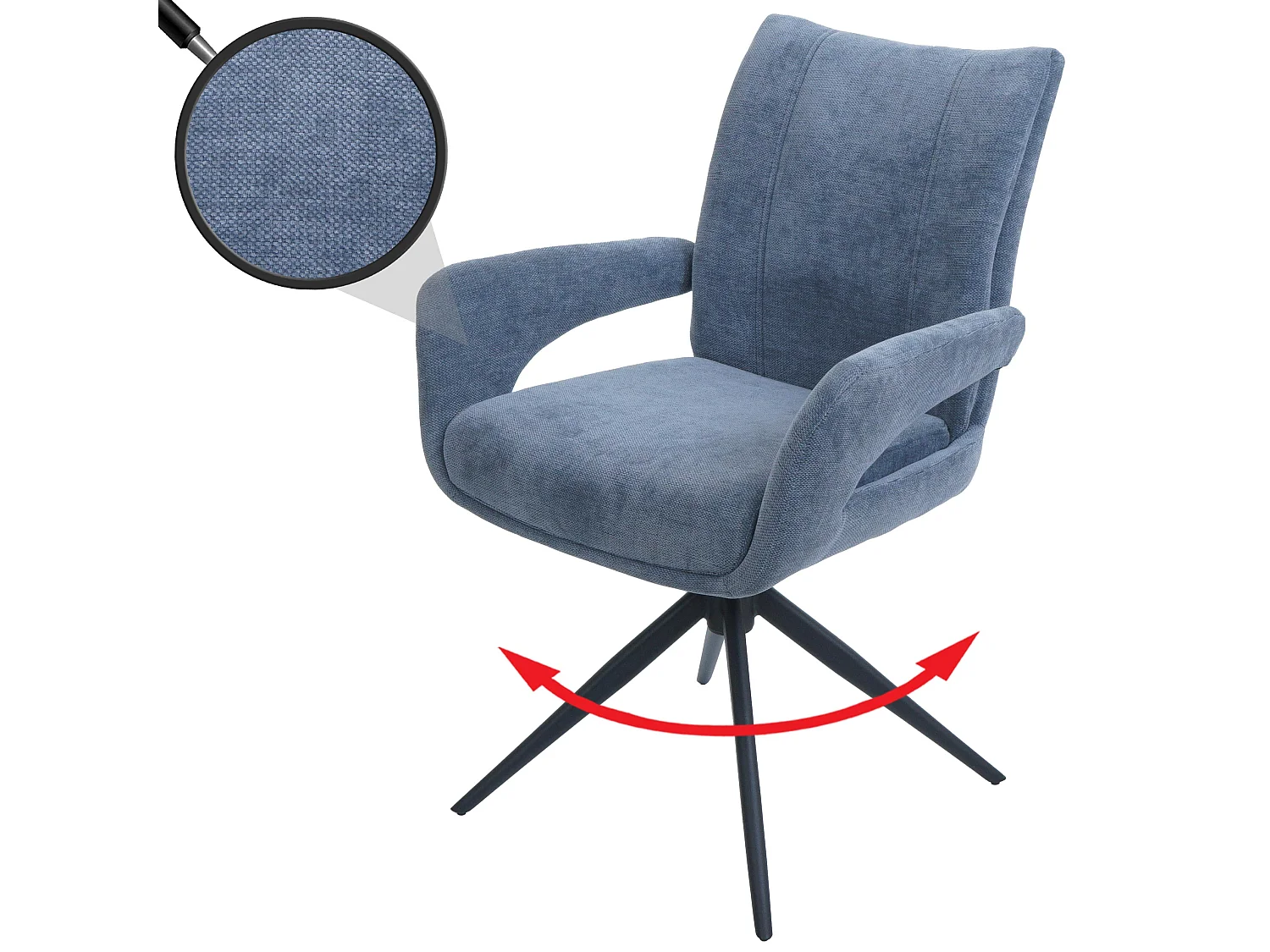 Chaise de salle à manger MCW-O78,  gris-bleu