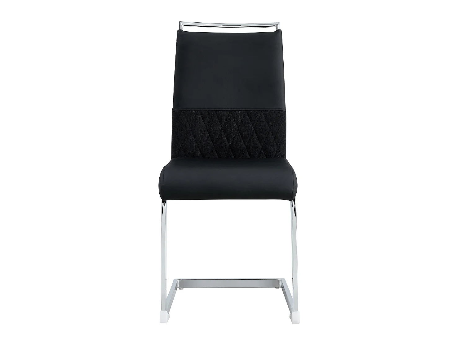 Chaise de salle à manger, ergonomique, assise rembourrée, patins de protection, métal noir