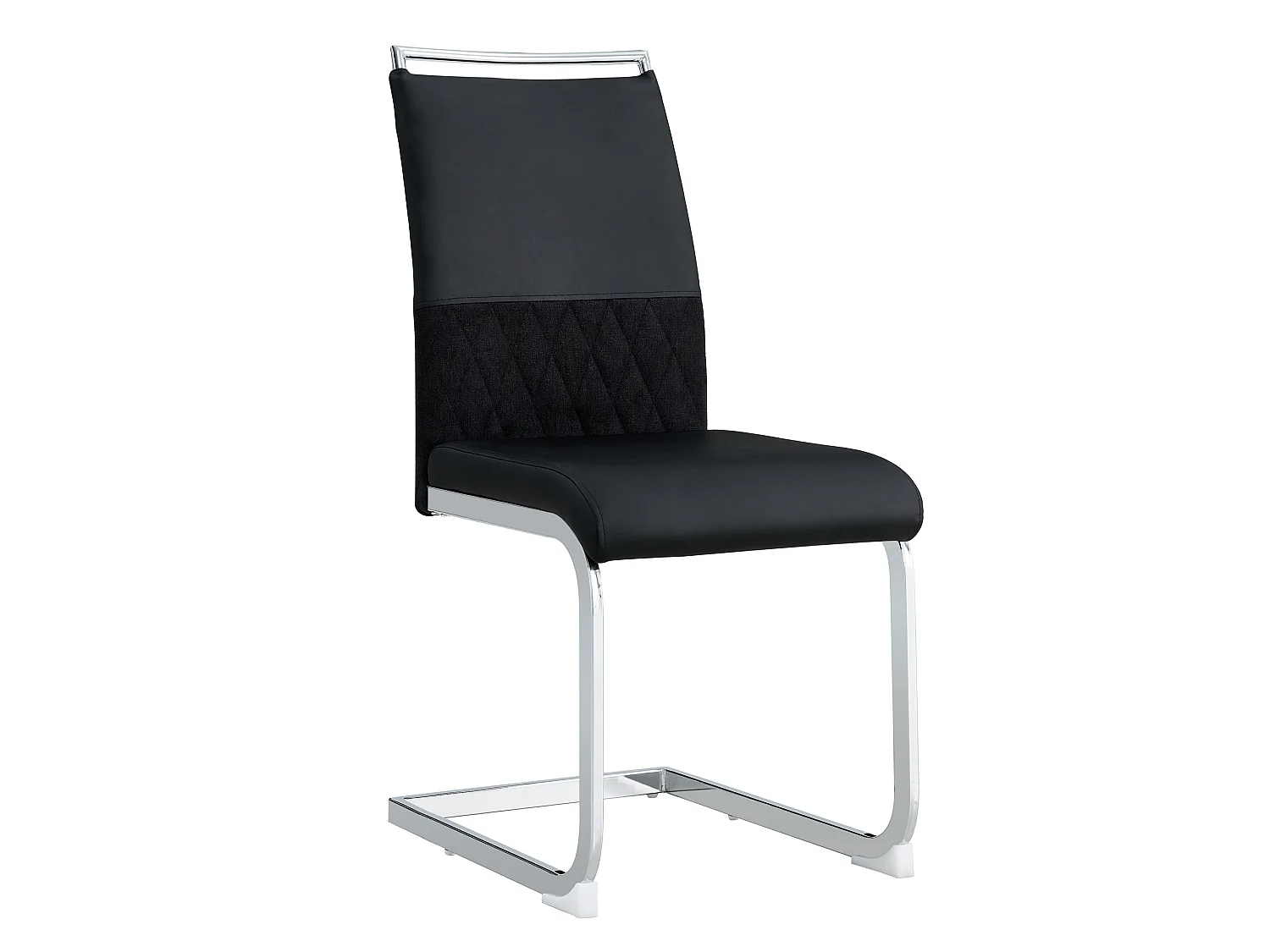 Chaise de salle à manger, ergonomique, assise rembourrée, patins de protection, métal noir
