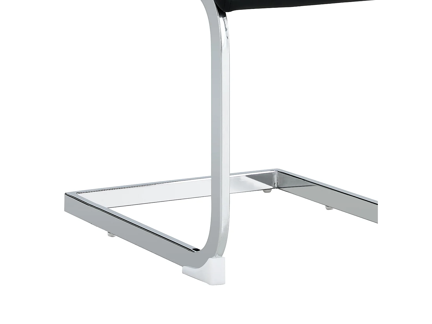 Chaise de salle à manger, ergonomique, assise rembourrée, patins de protection, métal noir