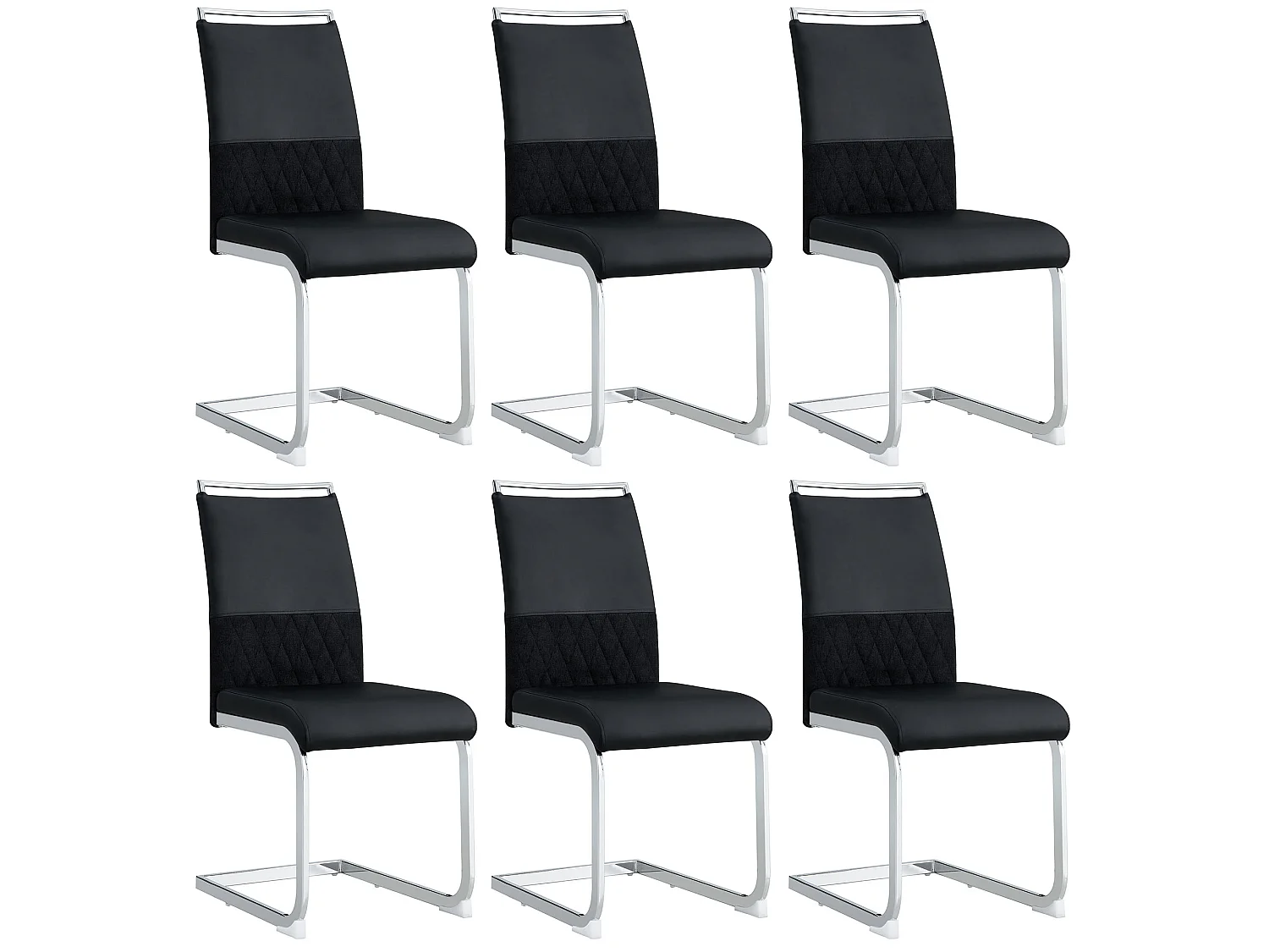 Chaise de salle à manger, ergonomique, assise rembourrée, patins de protection, métal noir