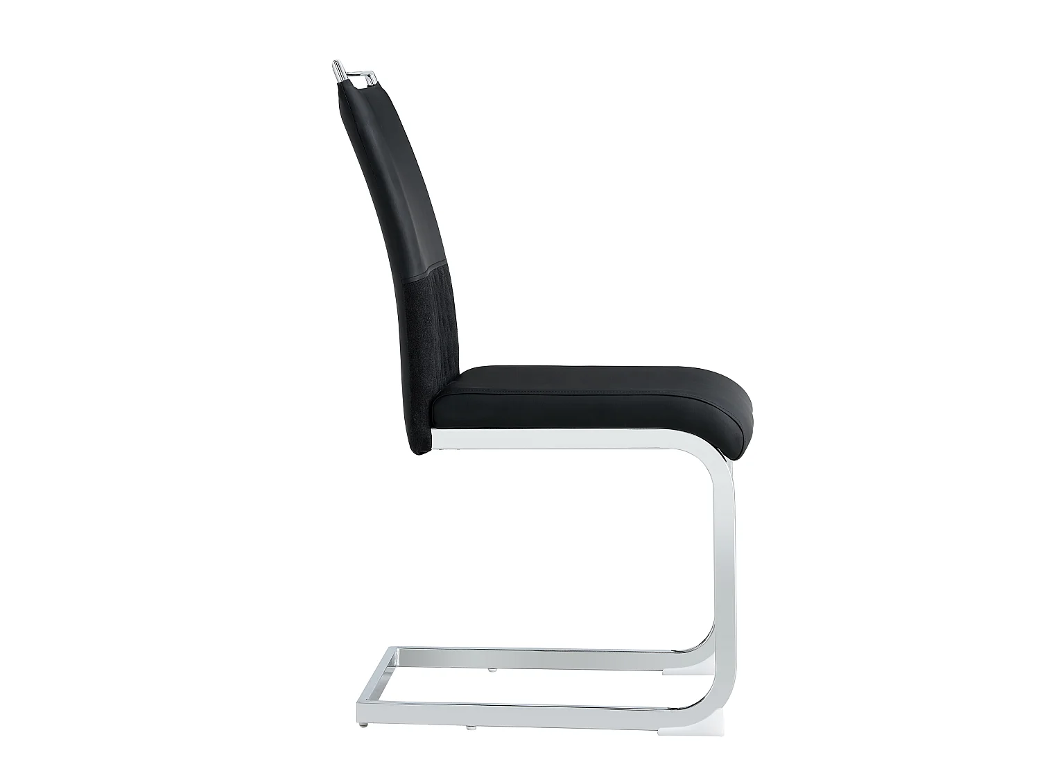 Chaise de salle à manger, ergonomique, assise rembourrée, patins de protection, métal noir