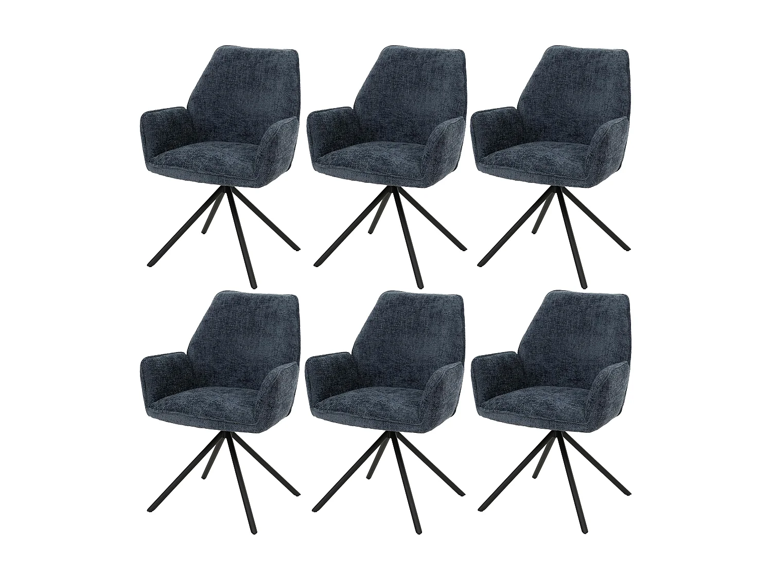 Chaise de salle à manger MCW-G67 (lot de 6),  bleu foncé