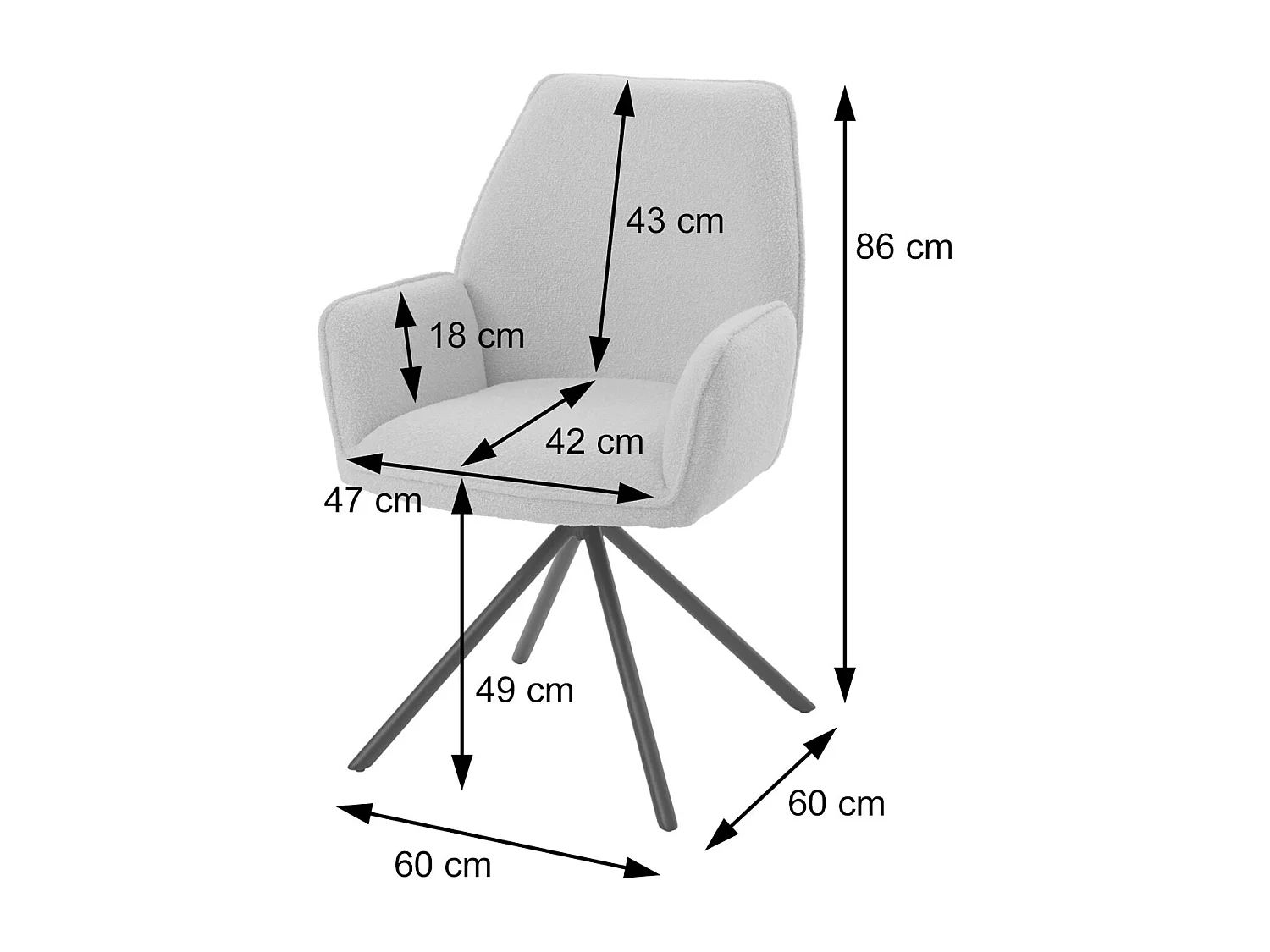 Chaise de salle à manger MCW-G67 (lot de 6),  bleu foncé