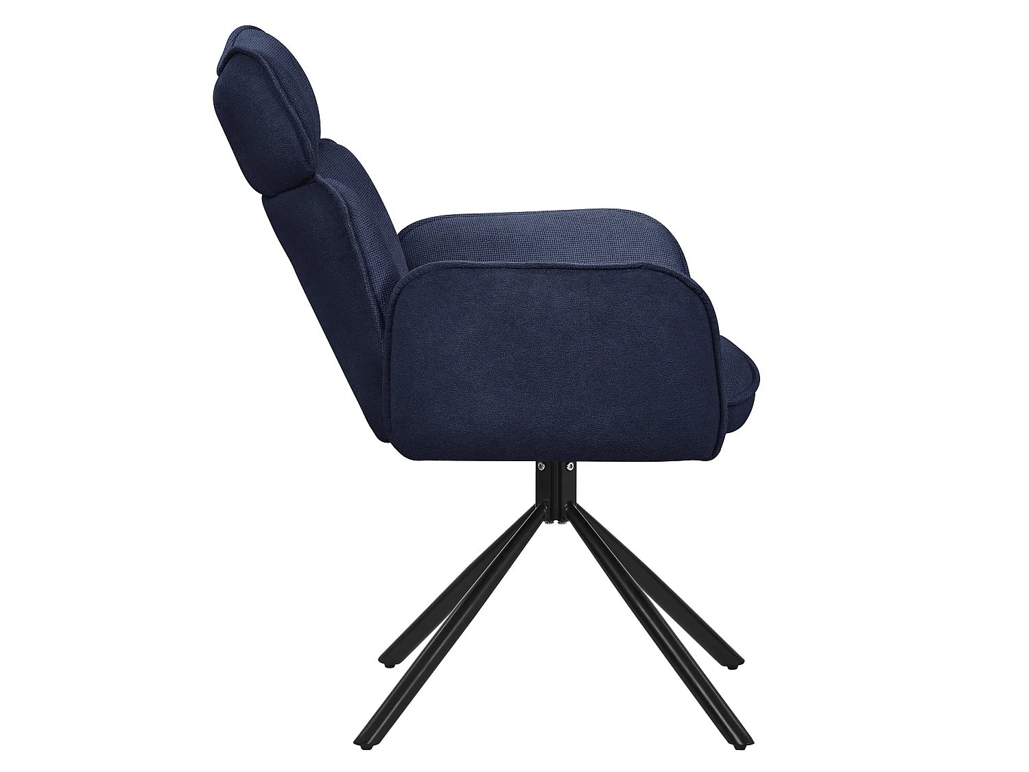 ML-Design 4x Sillas de comedor giratorias 360° azul oscuro con funda de tela, asiento de salón con reposabrazos y respaldo sillón ergonómico de cocina