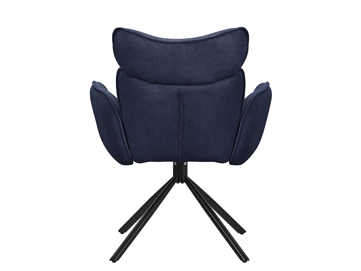ML-Design 4x Sillas de comedor giratorias 360° azul oscuro con funda de tela, asiento de salón con reposabrazos y respaldo sillón ergonómico de cocina
