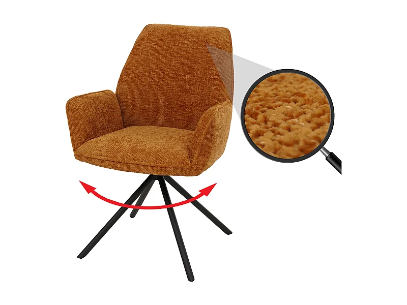 Chaise de salle à manger MCW-G67,  jaune moutarde