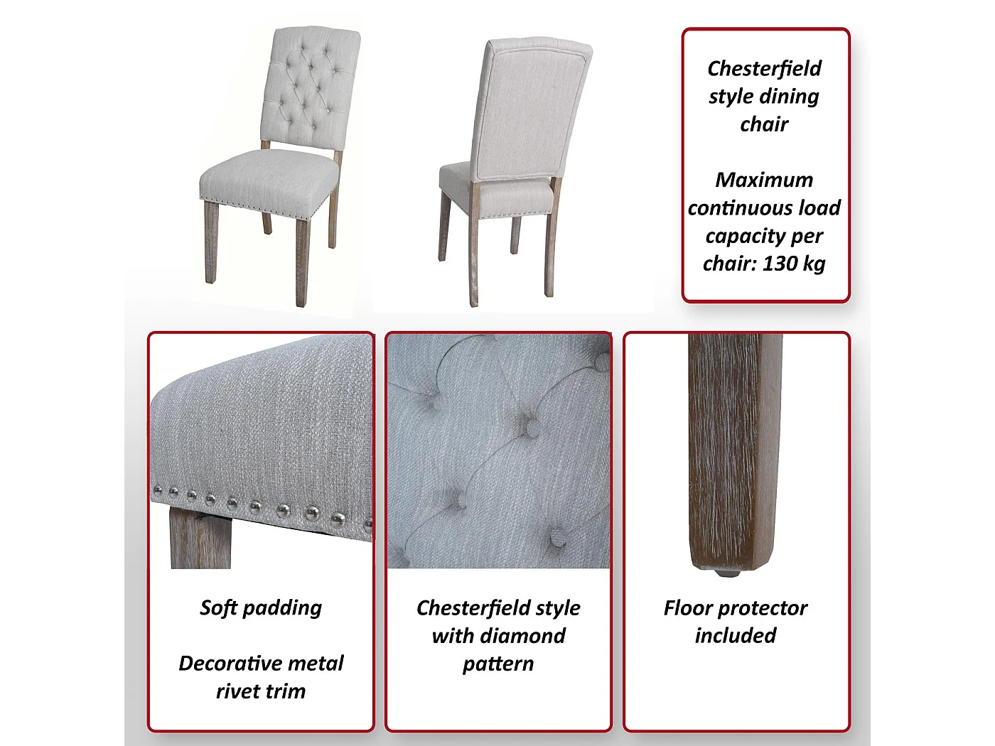 Chaise de salle à manger MCW-O66b (lot de 2)