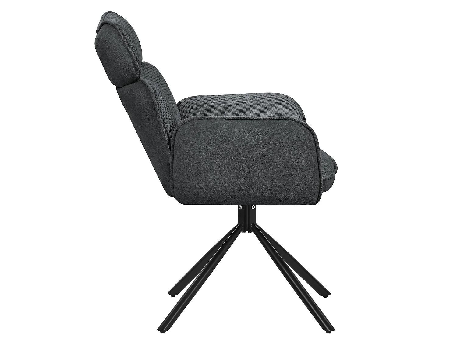 ML-Design 2x Sillas de comedor giratorias 360° antracita con funda de tela, asiento con reposabrazos y respaldo sillón ergonómico de cocina