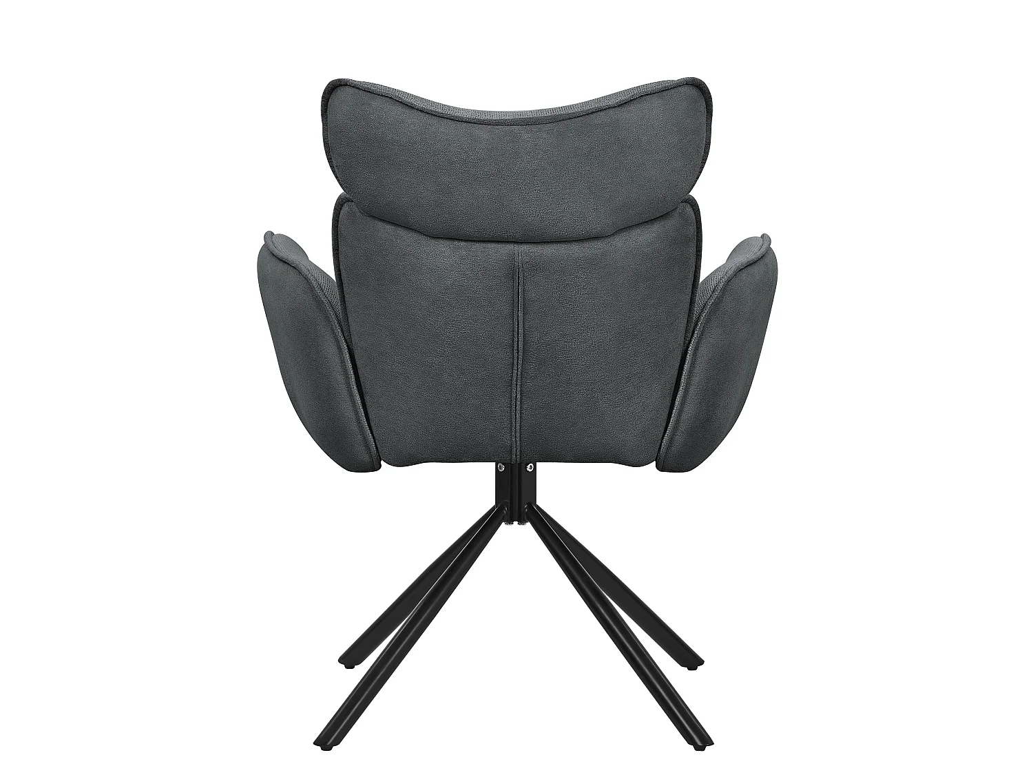 ML-Design 2x Sillas de comedor giratorias 360° antracita con funda de tela, asiento con reposabrazos y respaldo sillón ergonómico de cocina