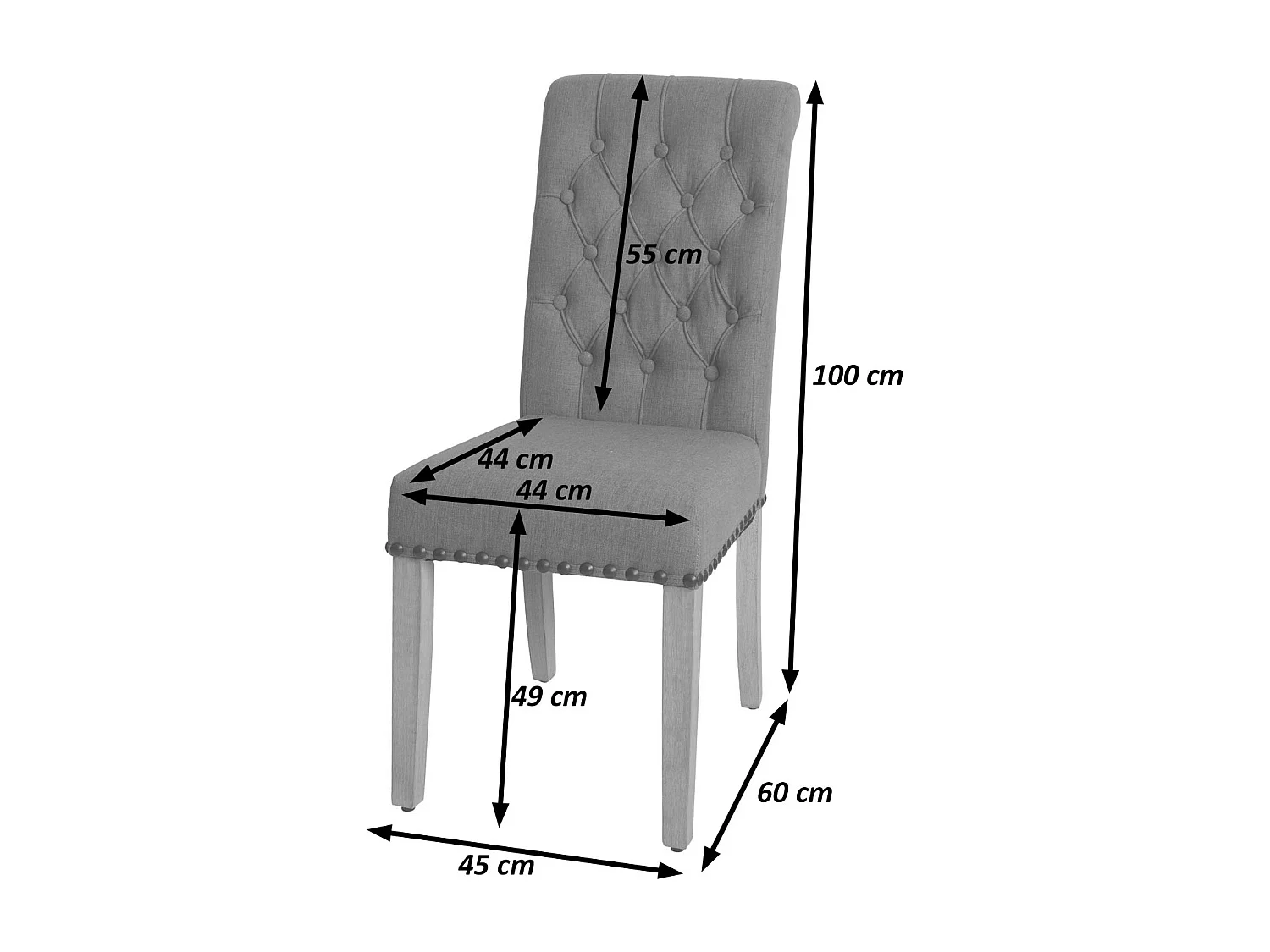 Chaise de salle à manger MCW-O66 (lot de 6),  blanc