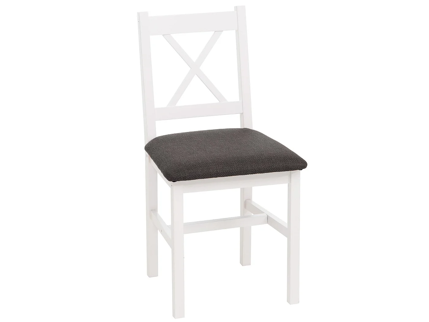 Chaise de salle à manger MCW-F77 (lot de 2),  blanc, rembourrage noir