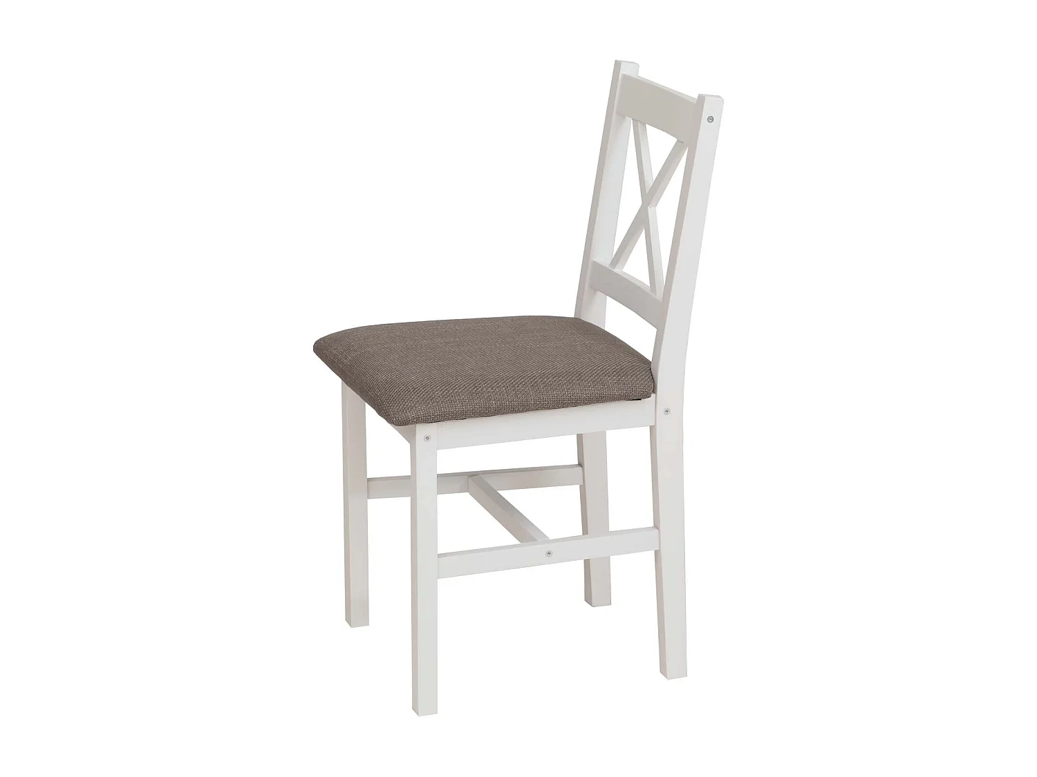 Eetkamerstoel MCW-F77 (set van 2),  wit, bekleding grijs