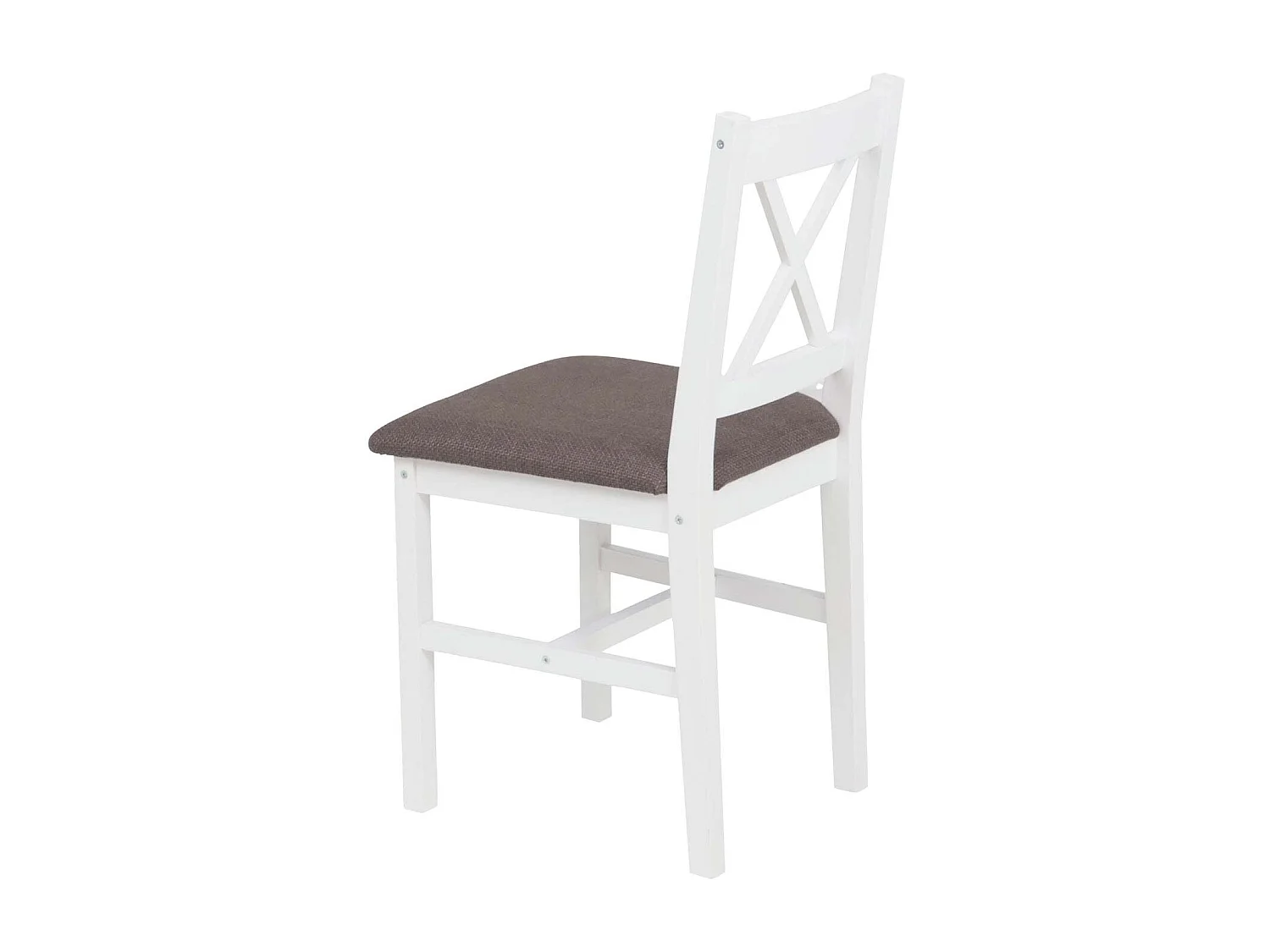 Eetkamerstoel MCW-F77 (set van 2),  wit, bekleding grijs