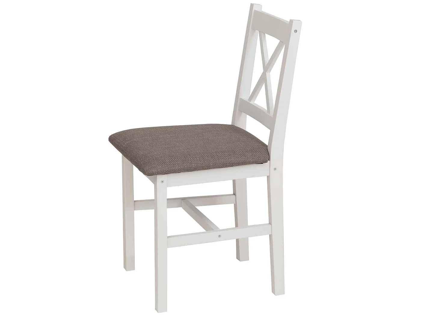 Eetkamerstoel MCW-F77 (set van 2),  wit, bekleding grijs