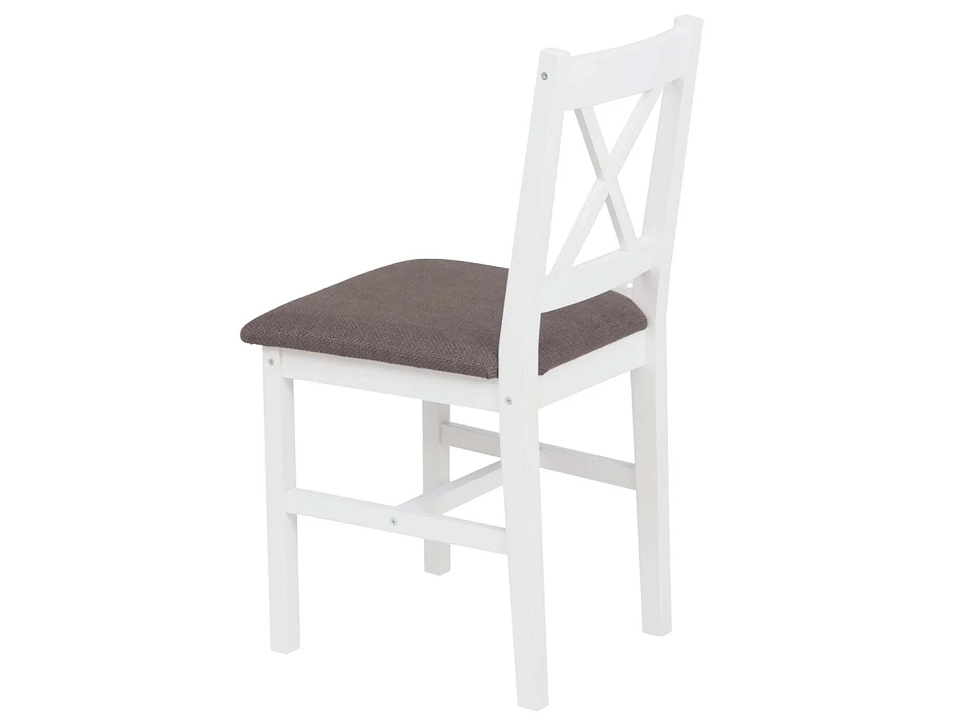 Eetkamerstoel MCW-F77 (set van 2),  wit, bekleding grijs