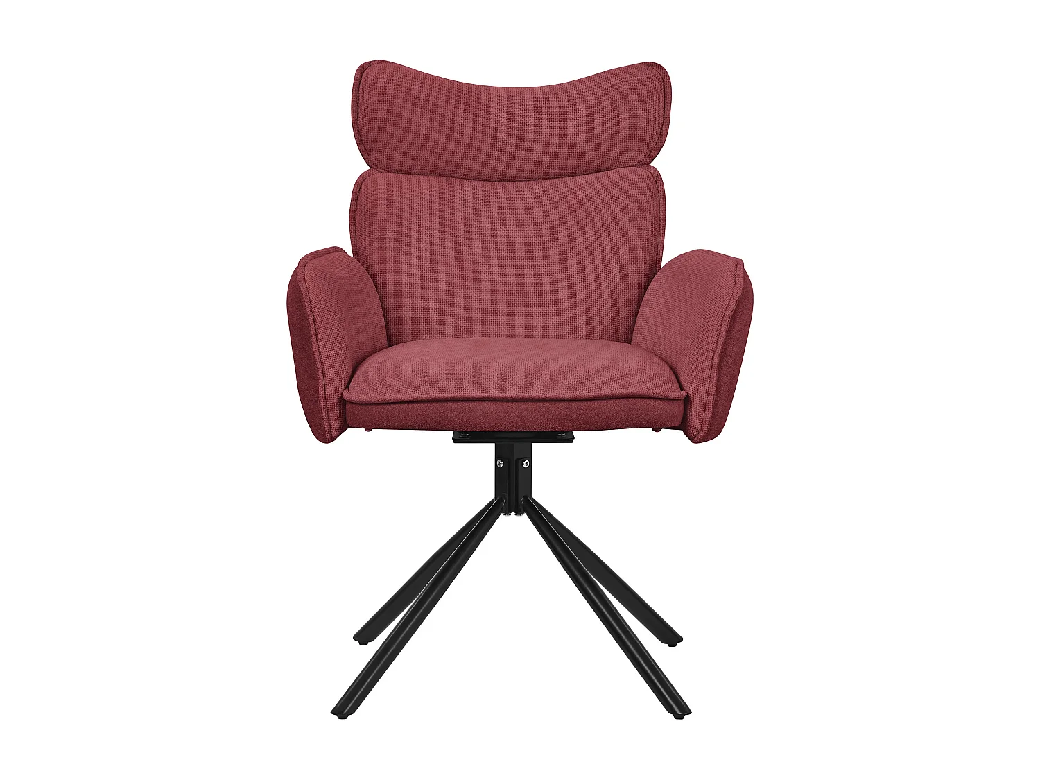 ML-Design Set 6 sedie da scrivania rosso con rivestimento in tessuto, girevoli a 360°, poltrona da ufficio con braccioli e schienale, sedia da pranzo