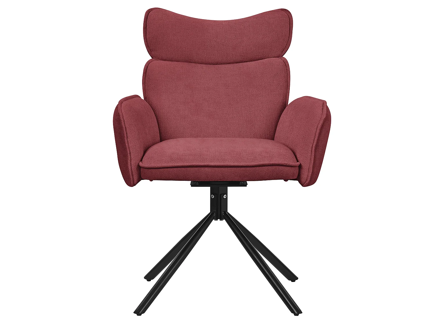 ML-Design 6x Sillas de comedor giratorias 360° rojas con funda de tela, asiento de salón con reposabrazos y respaldo sillón ergonómico de cocina