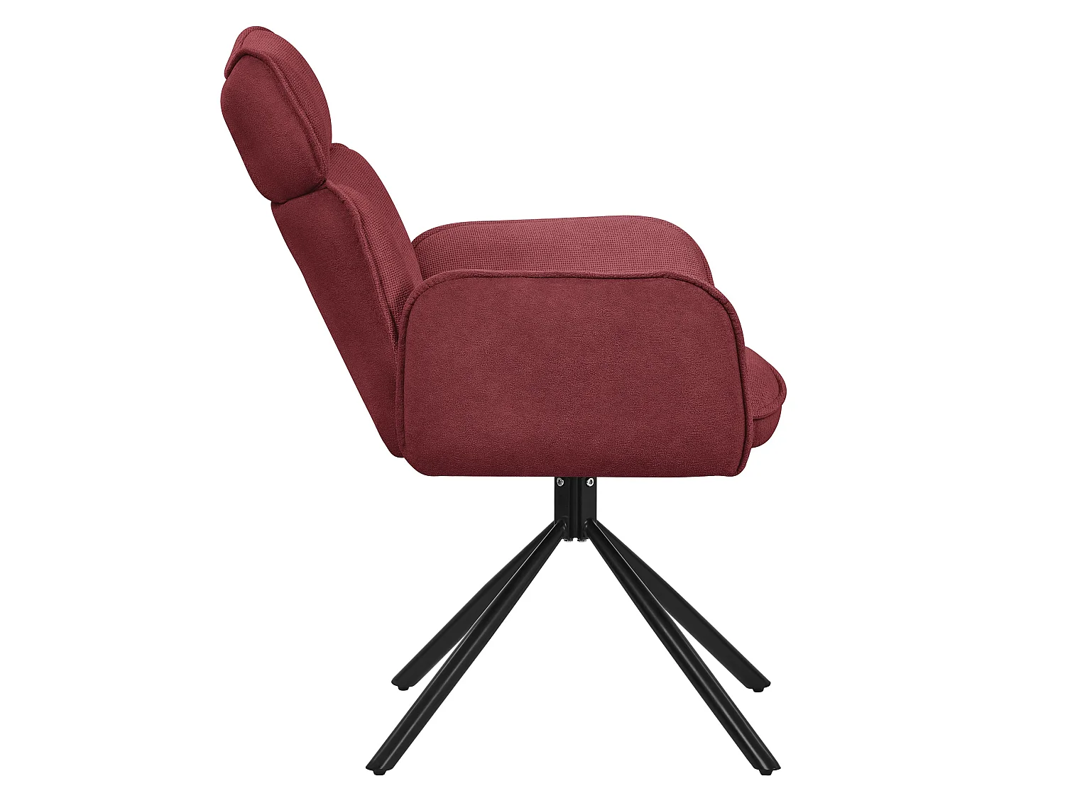ML-Design 6x Sillas de comedor giratorias 360° rojas con funda de tela, asiento de salón con reposabrazos y respaldo sillón ergonómico de cocina